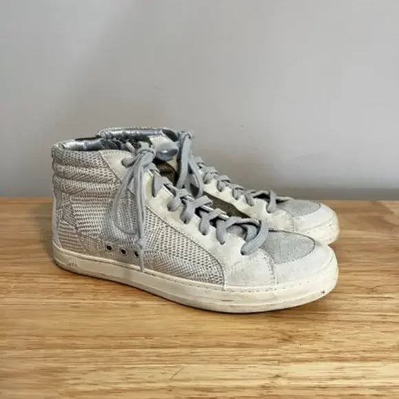 P448 prisma sneakers womens 37 US 7 grey suede skate zip - Picture 1 of 10